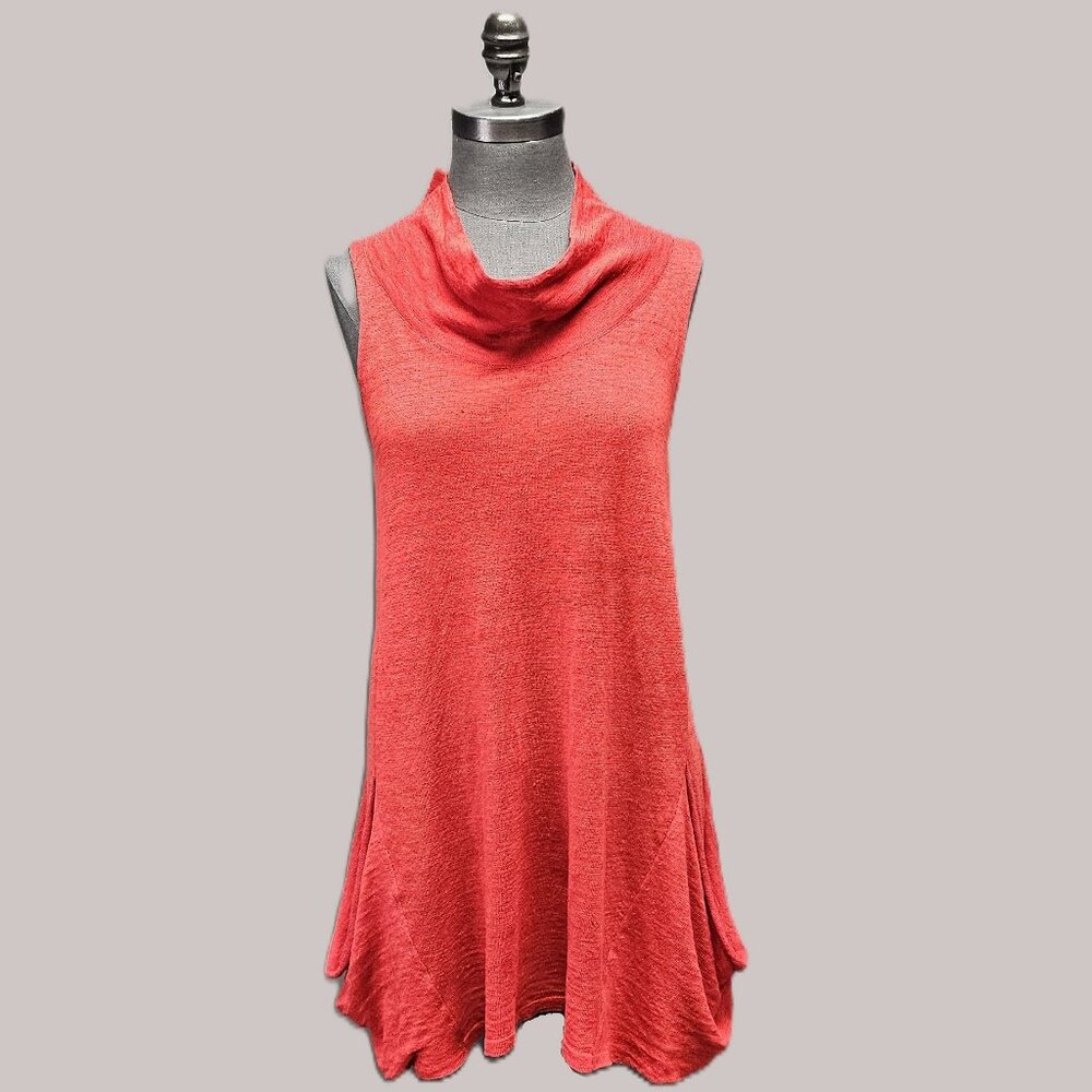 Sarah Pacini Linen Tunic with Cowl Neck